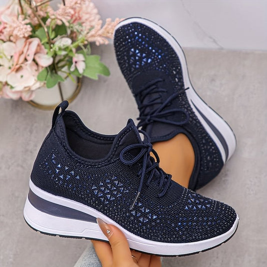 🔥🔥Letzter Tag der Aktion, profitieren Sie von 50 % Rabatt🔥 Atmungsaktive orthopädische Sportschuhe für Damen, lässiger und trendiger Stil, verziert mit eingearbeiteten Strasssteinen.