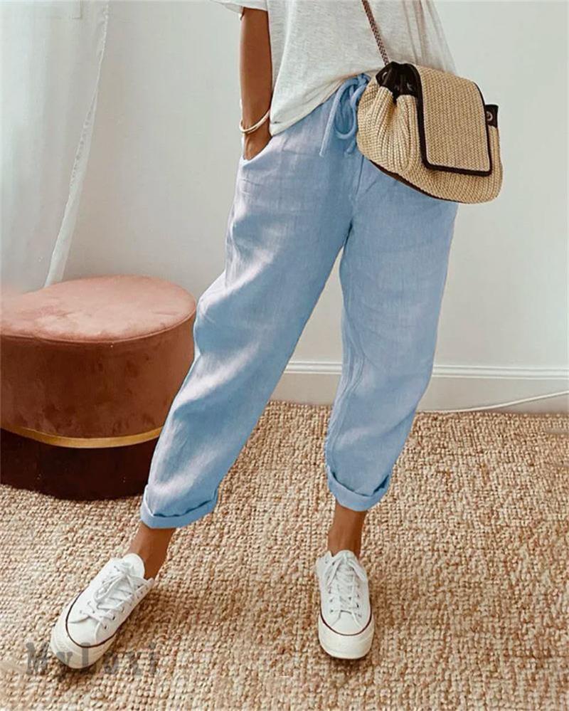 💕49% RABATT💕Lässige Baumwoll- und Leinenhosen für Damen