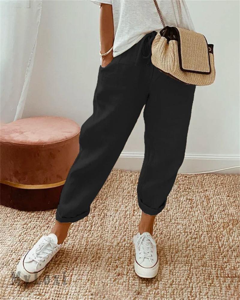 💕49% RABATT💕Lässige Baumwoll- und Leinenhosen für Damen