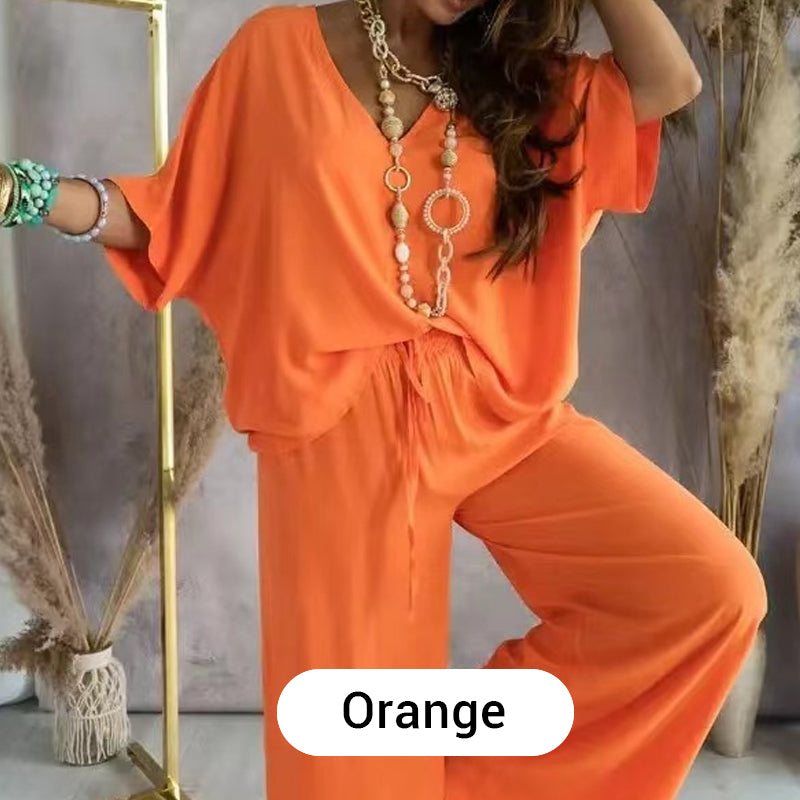 ✨Mädchenhaftes, einfarbiges, lockeres Freizeit-Set | Schlank und lang × Vielseitige Kombinationsmöglichkeiten 👚👖