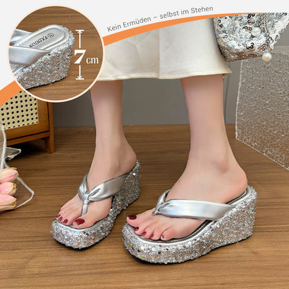 ⏳Begrenzte Zeit 50% Rabatt💥Damen Flip-Flops mit dicken Sohlen und Pailletten