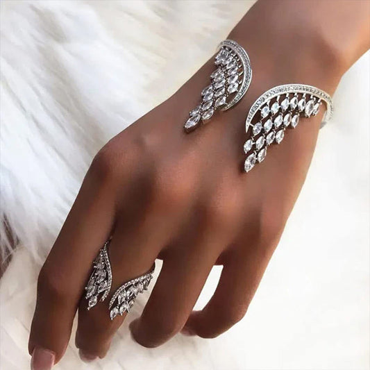 💍47% Rabatt✨ Ring und Armband aus Legierung mit Engelsflügeln