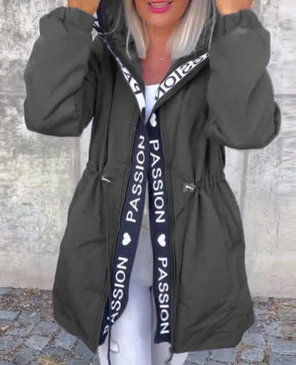 🎃Halloween-Aktion🔥Trendige Kapuzenjacke mit Kordelzug in der Taille für Damen