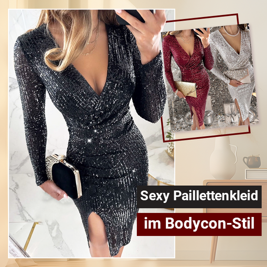 🎉Weihnachtsverkauf 50% Rabatt💃Sexy Paillettenkleid im Bodycon-Stil✨