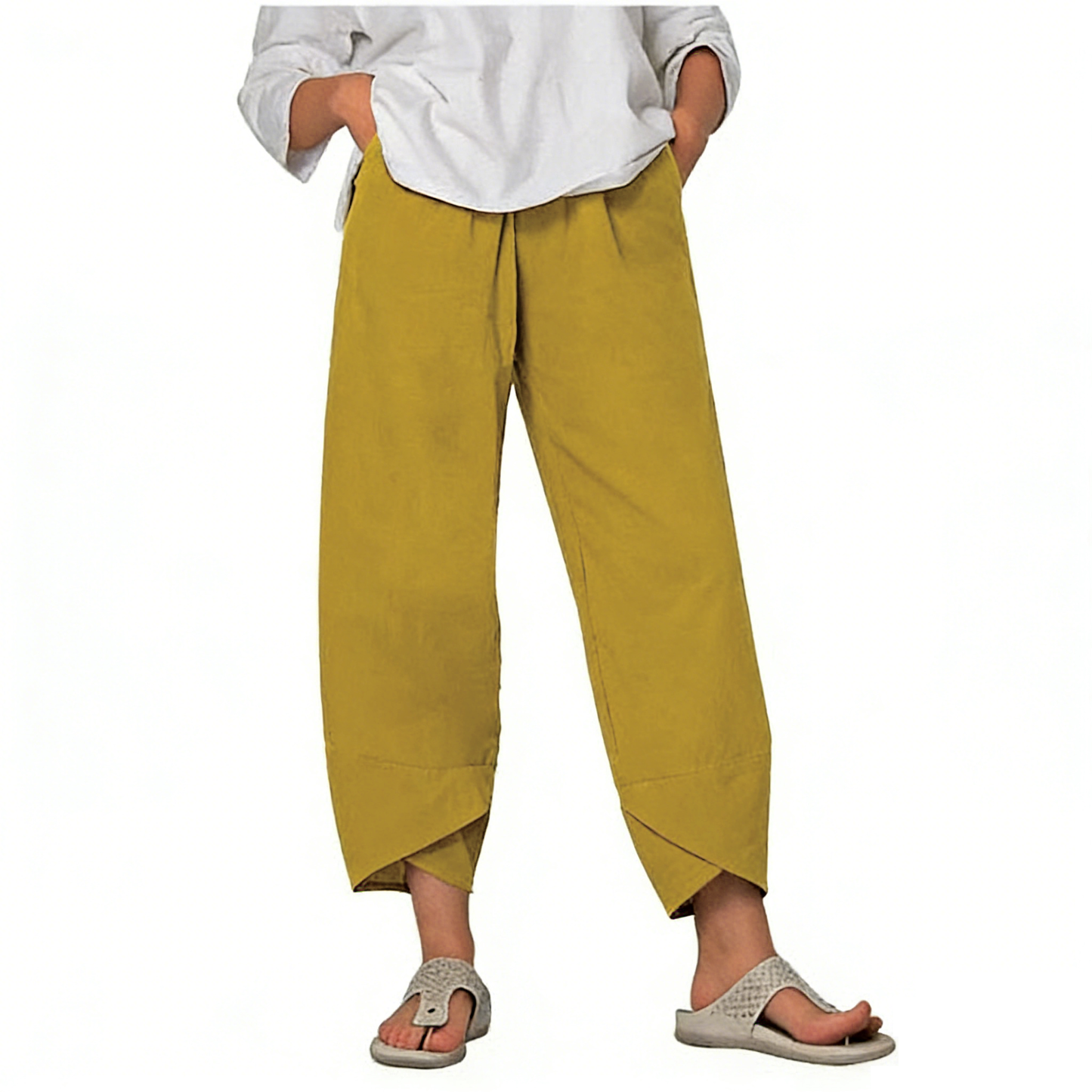 👖Vintage-Hose mit asymmetrischen Taschen und elastischem Bund