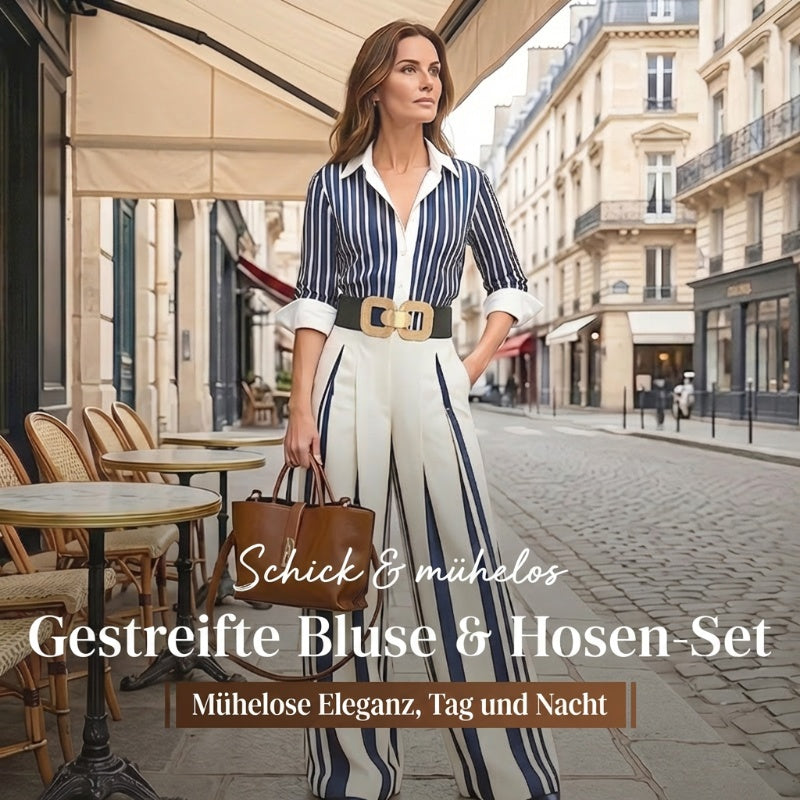 🎉50% Rabatt – Nur für kurze Zeit!✨Gestreiftes Shirt & weite Hose im Set – bequem & stilvoll für den Alltag🚀Kostenloser Versand