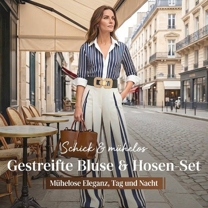 🎉50% Rabatt – Nur für kurze Zeit!✨Gestreiftes Shirt & weite Hose im Set – bequem & stilvoll für den Alltag🚀Kostenloser Versand