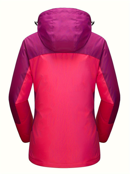 3-in-1 wasserdichter Wintermantel, mit Fleece gefüttert, zweiteiliger Anzug, Ski- und Wanderjacke mit Kapuze
