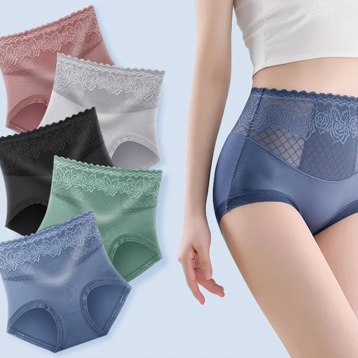 🎊Frühzeitiger Muttertagsverkauf- Kaufen Sie 1 und erhalten Sie 2 gratis🎊High-waist Spitzenhöschen mit Anti-Seitenleckage