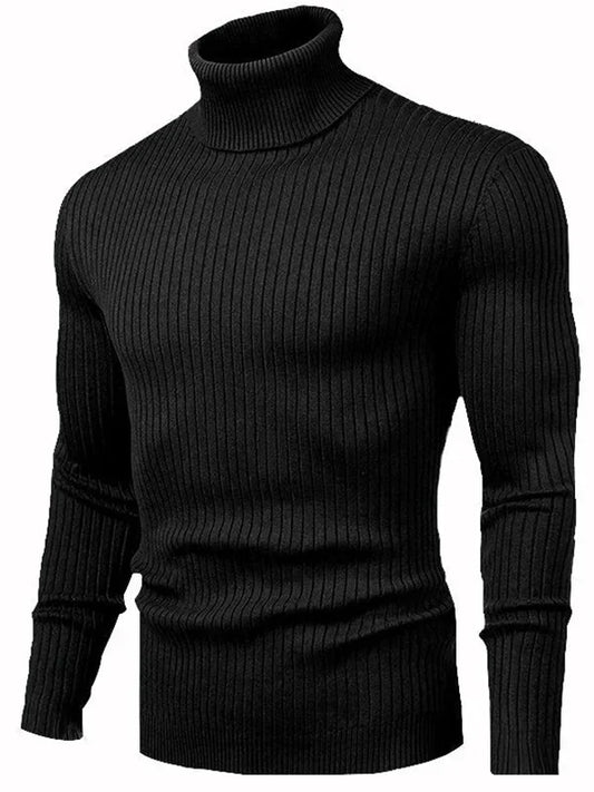 Herren Rollkragenpullover mit schmaler Passform Weiches Strickmuster für Herren