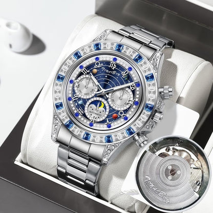 📢📢60 % Rabatt!!! 🎅【🎁Weihnachtsgeschenk🎁】TINAIBIN Zwölf Sternzeichen & Sternenhimmel Diamant Automatikuhr Skelett Herrenuhr