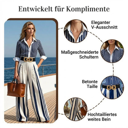 🎉50% Rabatt – Nur für kurze Zeit!✨Gestreiftes Shirt & weite Hose im Set – bequem & stilvoll für den Alltag🚀Kostenloser Versand
