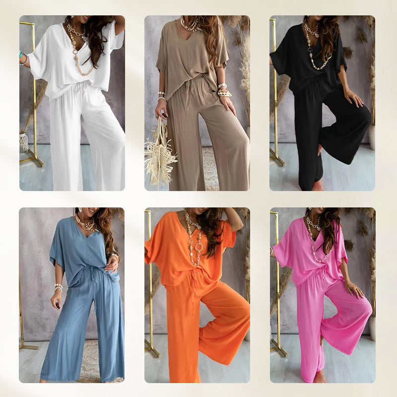 ✨Mädchenhaftes, einfarbiges, lockeres Freizeit-Set | Schlank und lang × Vielseitige Kombinationsmöglichkeiten 👚👖