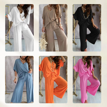 ✨Mädchenhaftes, einfarbiges, lockeres Freizeit-Set | Schlank und lang × Vielseitige Kombinationsmöglichkeiten 👚👖