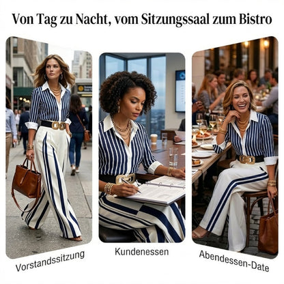 🎉50% Rabatt – Nur für kurze Zeit!✨Gestreiftes Shirt & weite Hose im Set – bequem & stilvoll für den Alltag🚀Kostenloser Versand