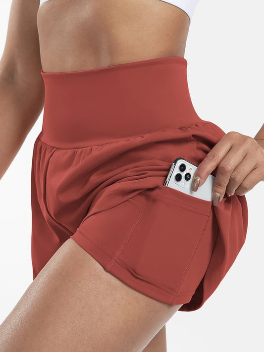 ✨️  2025 Hot Sale 49% OFF 🥰  2-in-1 Yoga Shorts mit hoher Taille und Seitentaschen