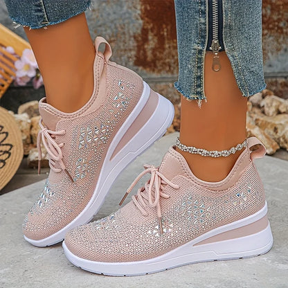 🔥🔥Letzter Tag der Aktion, profitieren Sie von 50 % Rabatt🔥 Atmungsaktive orthopädische Sportschuhe für Damen, lässiger und trendiger Stil, verziert mit eingearbeiteten Strasssteinen.