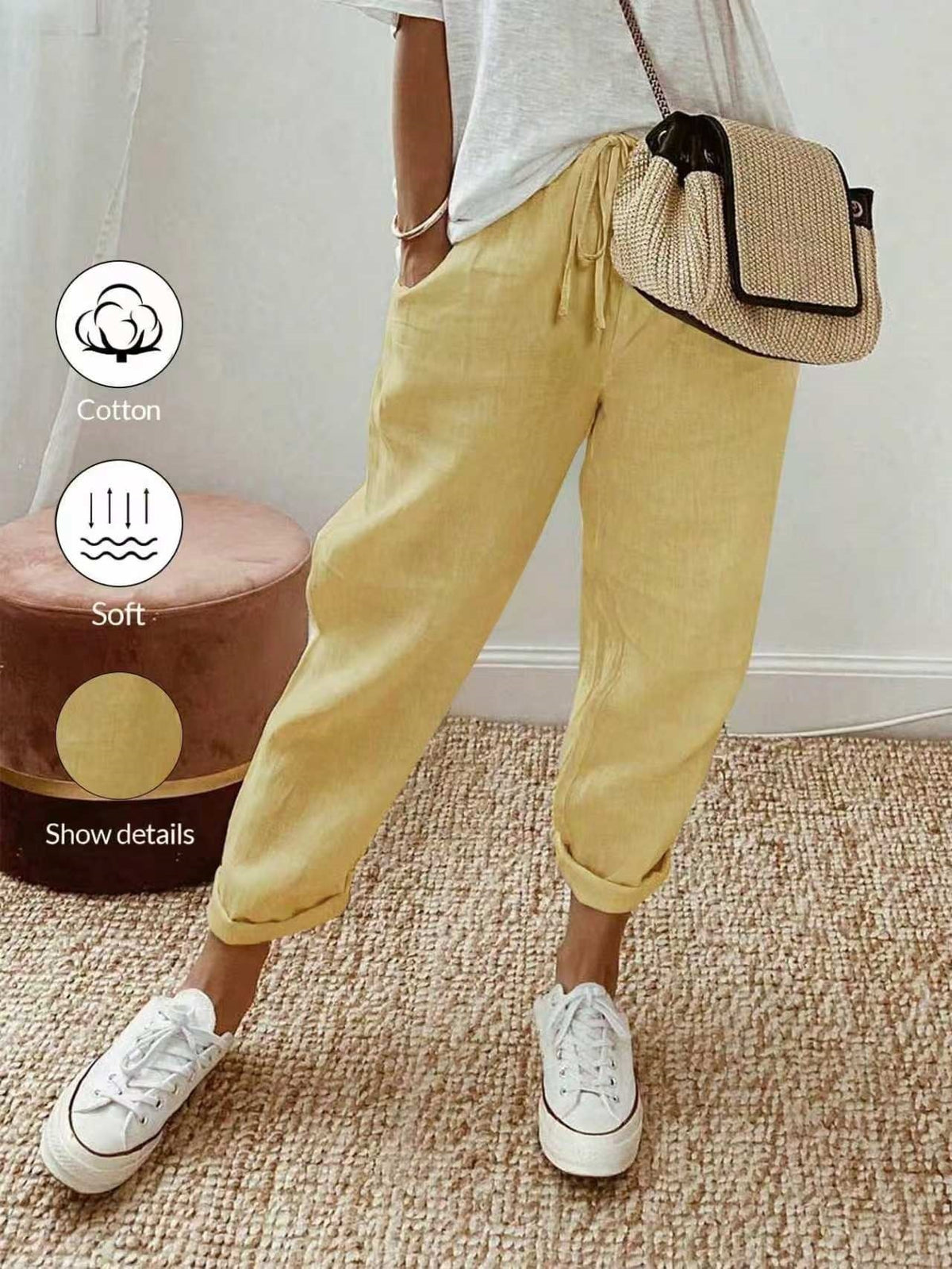 💕58% RABATT💕Lässige Baumwoll- und Leinenhosen für Damen