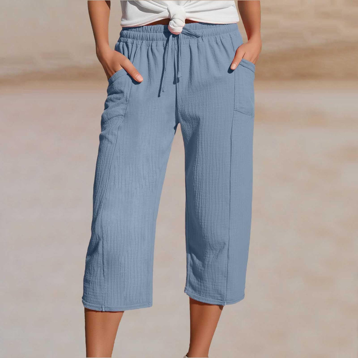 🌿 50% RABATT ✨ Damen Baumwoll-Leinen Hose mit Falten – luftig, bequem & stilvoll 👖
