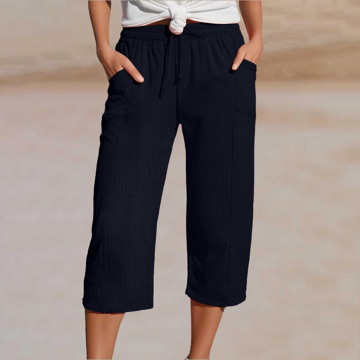 🌿 50% RABATT ✨ Damen Baumwoll-Leinen Hose mit Falten – luftig, bequem & stilvoll 👖