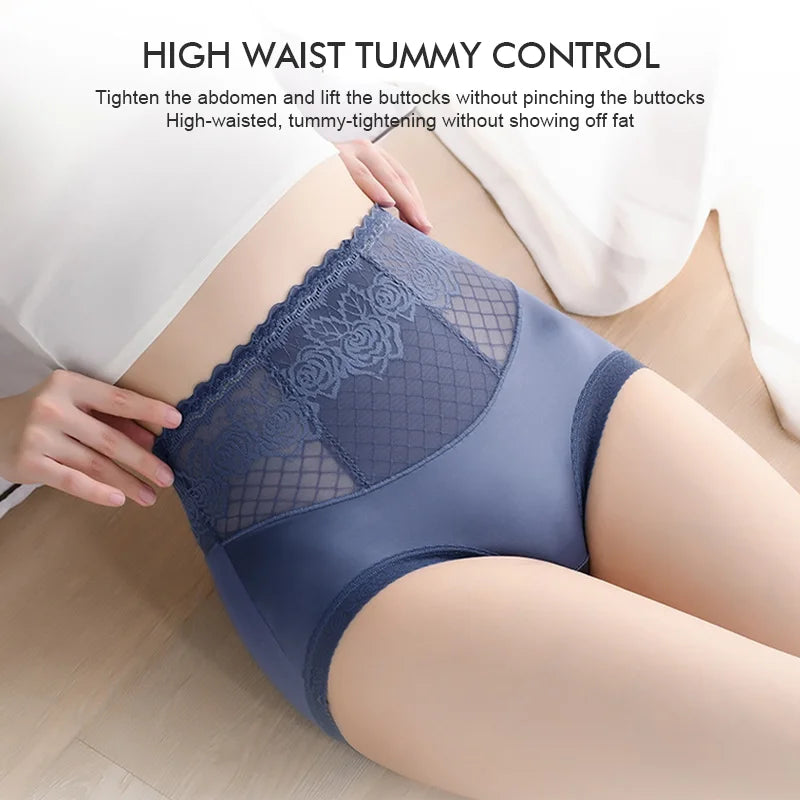 🎊Frühzeitiger Muttertagsverkauf- Kaufen Sie 1 und erhalten Sie 2 gratis🎊High-waist Spitzenhöschen mit Anti-Seitenleckage