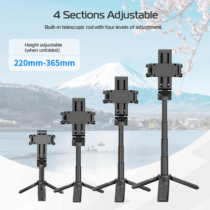 💥📱✨Ausziehbares Selfie Stick Stativ im Taschenformat mit abnehmbarer Fernbedienung