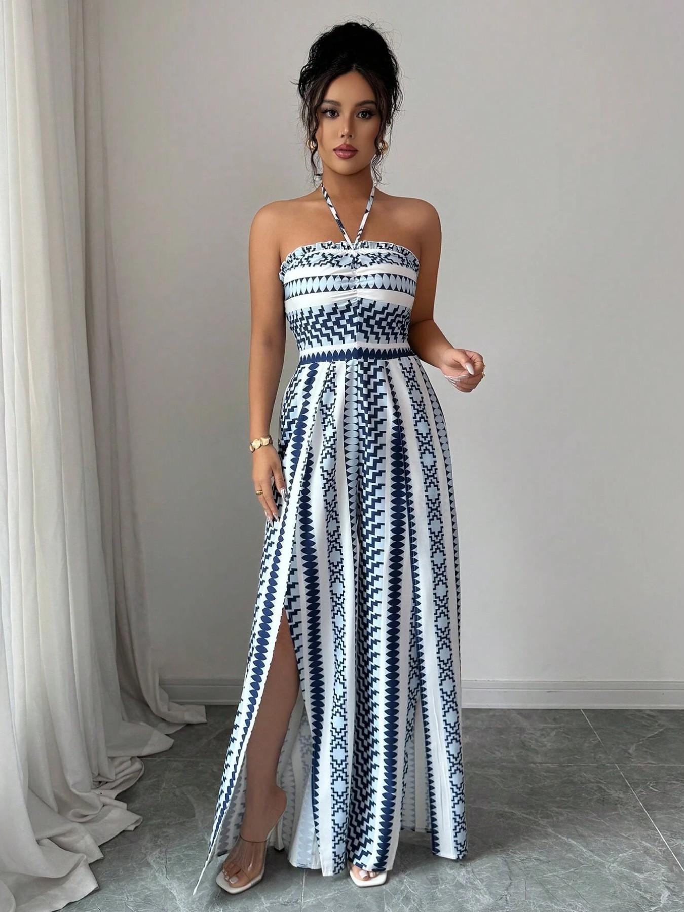 🔥50% RABATT! 👗 Damen Jumpsuit schulterfrei floral im Boho-Stil – Eleganter Sommer-Overall mit Bardot-Ausschnitt – Fließend, leicht & perfekt für Festivals, Strand oder romantische Sommerabende 🌸
