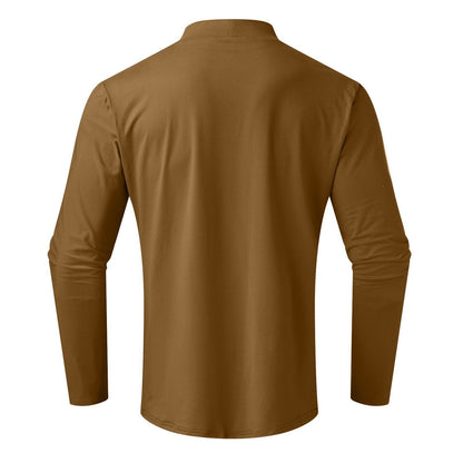 🔥50% Rabatt🔥Slim Fit Langarm-T-Shirt für Herren mit Stehkragen