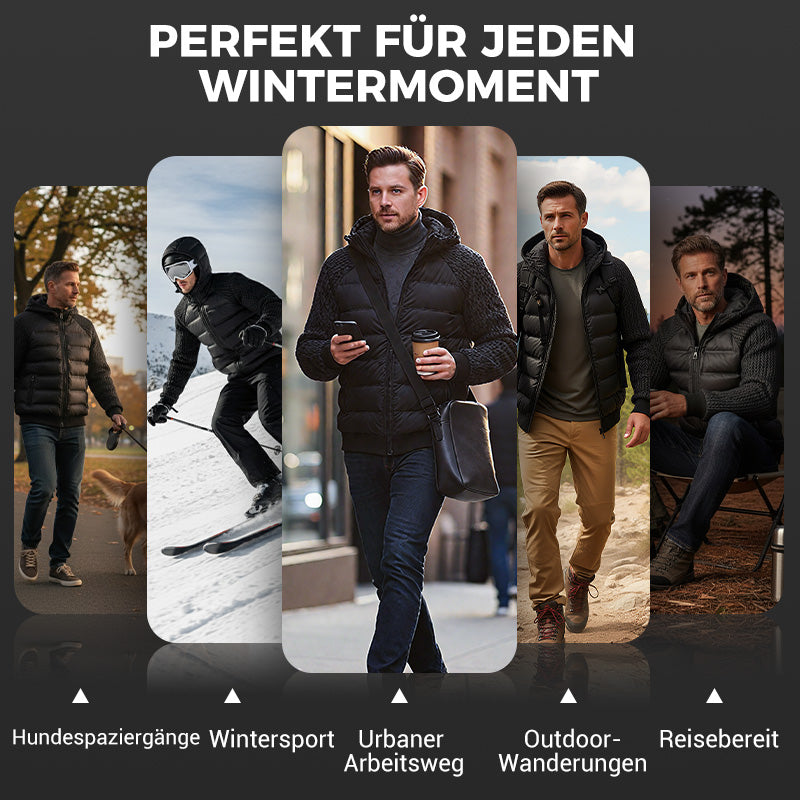 Gepolsterte Windjacke mit Kapuze für Herren