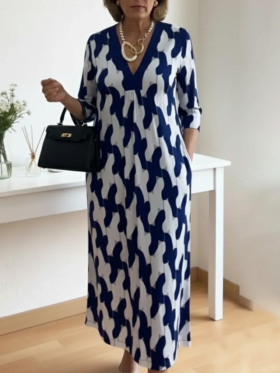 🌸Frühlingsangebot: 49% Rabatt!🔥 Lässig-schickes Maxikleid – V-Ausschnitt, halblange Ärmel, perfekt für jeden Tag ✨