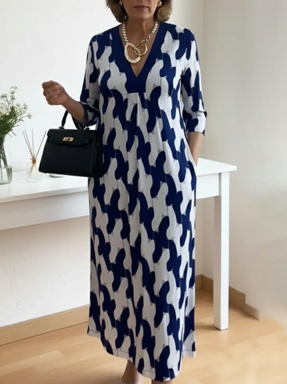 🌸Frühlingsangebot: 49% Rabatt!🔥 Lässig-schickes Maxikleid – V-Ausschnitt, halblange Ärmel, perfekt für jeden Tag ✨