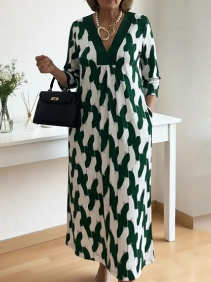 🌸Frühlingsangebot: 49% Rabatt!🔥 Lässig-schickes Maxikleid – V-Ausschnitt, halblange Ärmel, perfekt für jeden Tag ✨
