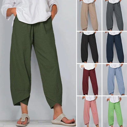 👖Vintage-Hose mit asymmetrischen Taschen und elastischem Bund