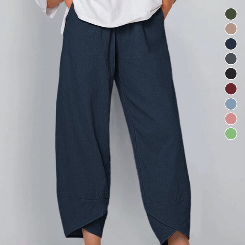 👖Vintage-Hose mit asymmetrischen Taschen und elastischem Bund