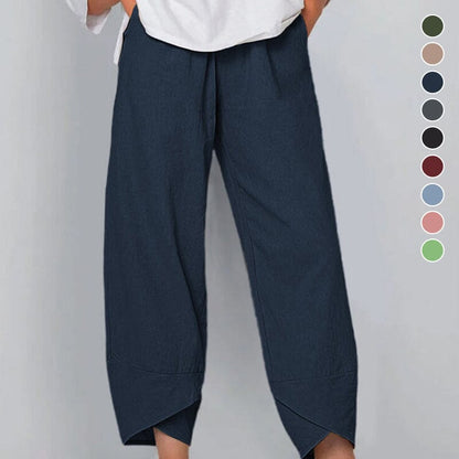 👖Vintage-Hose mit asymmetrischen Taschen und elastischem Bund