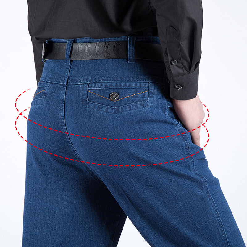 Gerade geschnittene Herrenjeans mit hoher Taille