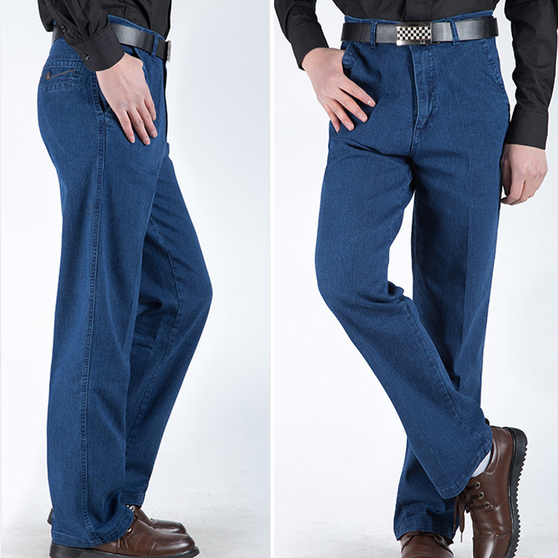 Gerade geschnittene Herrenjeans mit hoher Taille