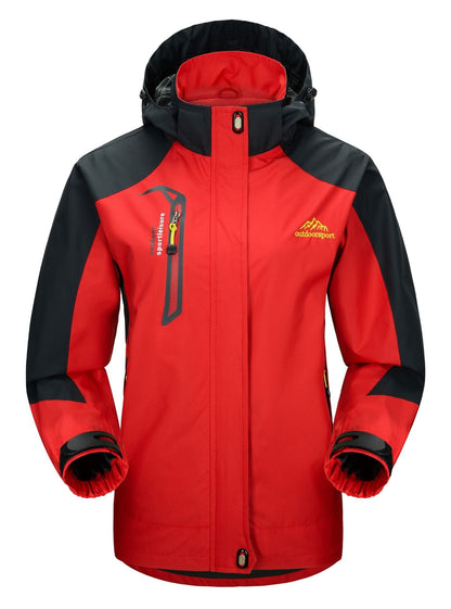 3-in-1 wasserdichter Wintermantel, mit Fleece gefüttert, zweiteiliger Anzug, Ski- und Wanderjacke mit Kapuze
