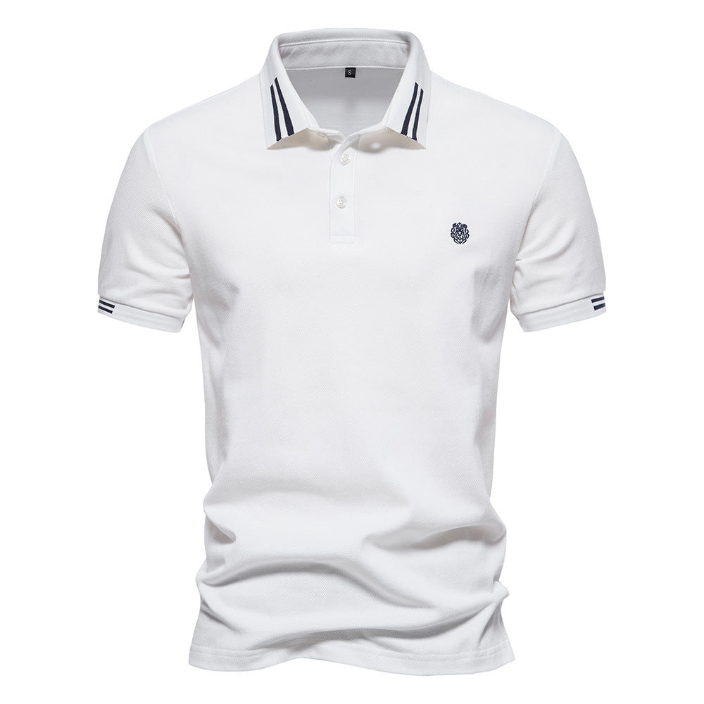 Klassisches Kurzarm-Golfshirt aus Baumwolle mit Revers für Herren