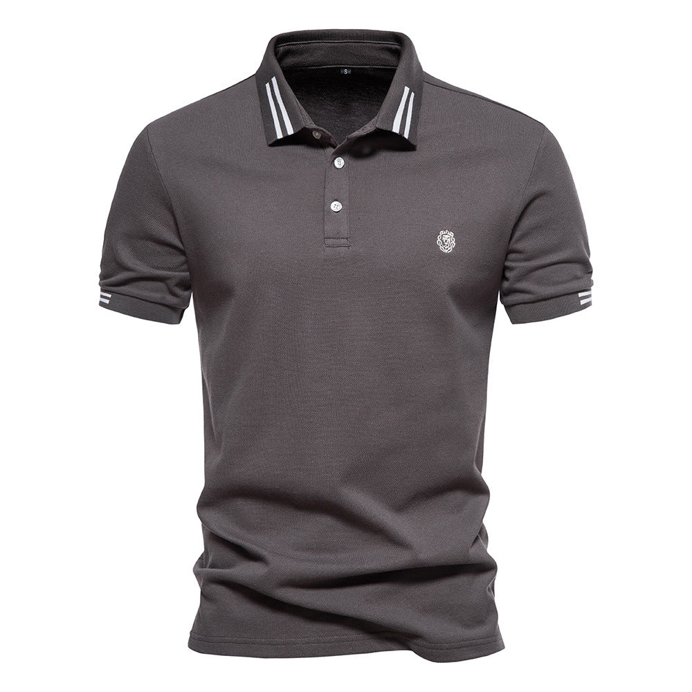 Klassisches Kurzarm-Golfshirt aus Baumwolle mit Revers für Herren