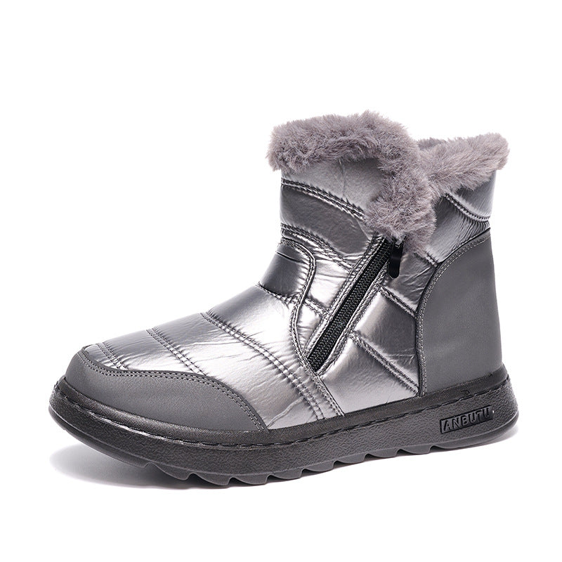 🎊Neujahrsverkauf🎊Warme, mit Fell gefütterte, wasserdichte Damen-Slip-On-Stiefel
