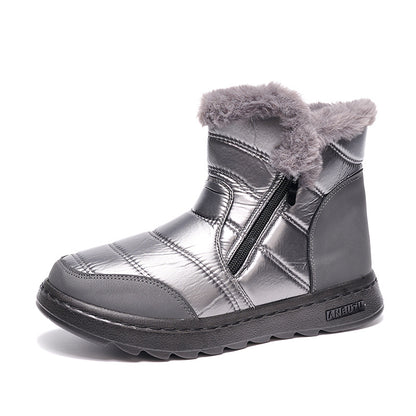 🎊Neujahrsverkauf🎊Warme, mit Fell gefütterte, wasserdichte Damen-Slip-On-Stiefel