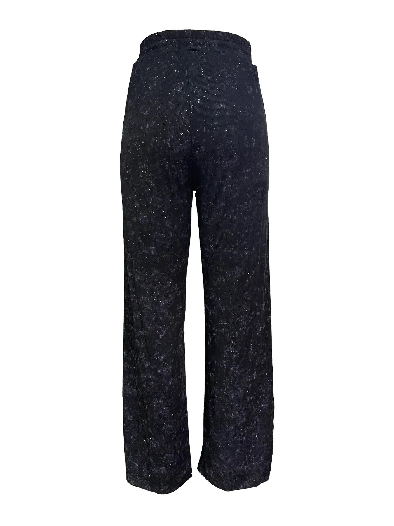 💖Damenhose mit Pailletten und weitem Bein, elastischem Bund