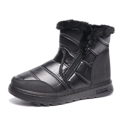 🎊Neujahrsverkauf🎊Warme, mit Fell gefütterte, wasserdichte Damen-Slip-On-Stiefel