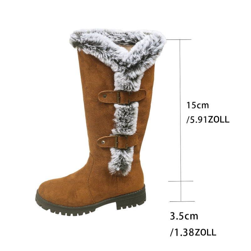 ✨ LETZTER TAG VERKAUF 50% RABATT ✨Damen Schneestiefel in mittlerer Wadenhöhe mit dicker Kunstplüsch-Fütterung