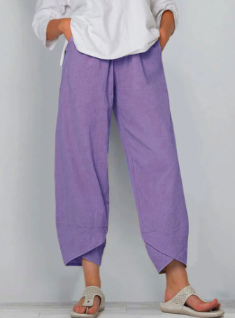 👖Vintage-Hose mit asymmetrischen Taschen und elastischem Bund