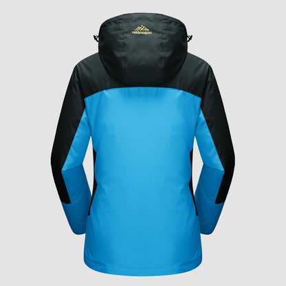 3-in-1 wasserdichter Wintermantel, mit Fleece gefüttert, zweiteiliger Anzug, Ski- und Wanderjacke mit Kapuze
