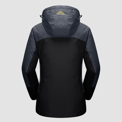 3-in-1 wasserdichter Wintermantel, mit Fleece gefüttert, zweiteiliger Anzug, Ski- und Wanderjacke mit Kapuze