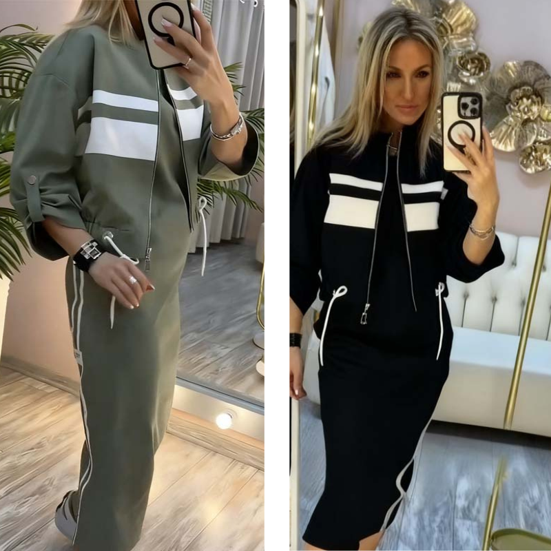 💖 Damen-Set aus Stehkragenjacke und Kleid