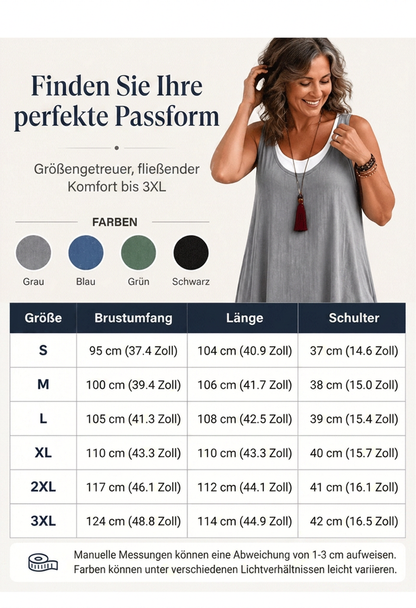 🔔Lässiges, lockeres, ärmelloses Tanktop-Kleid in Layering-Optik für Damen